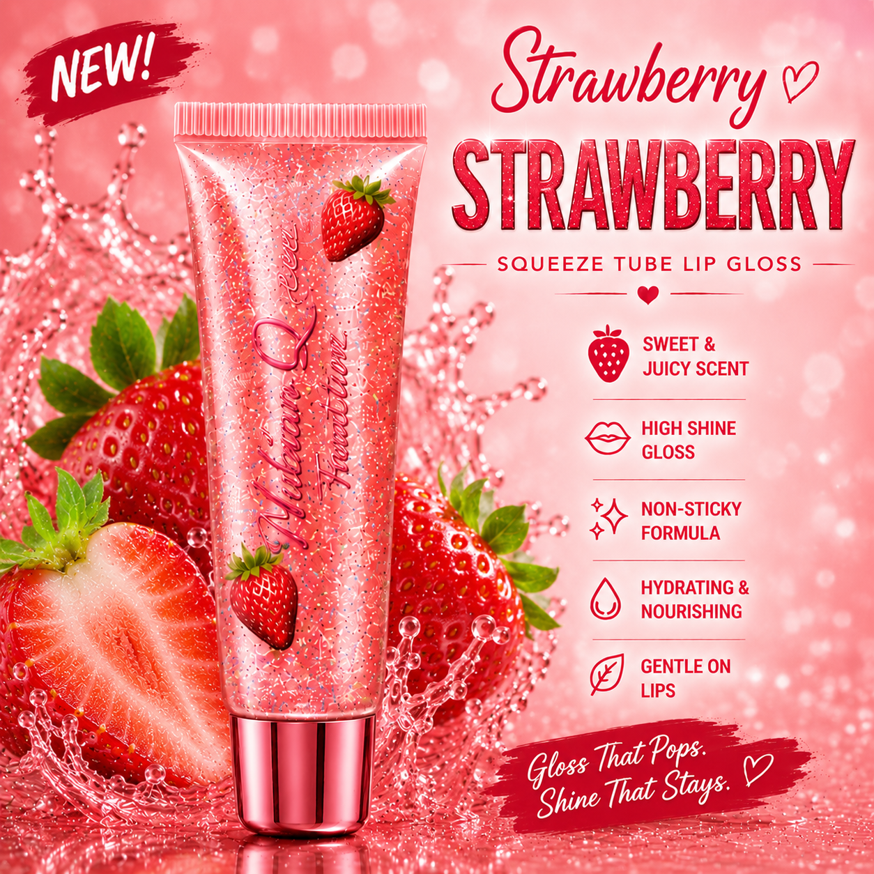 Premium Squeeze Tube Lip Gloss Collection | Moisturizing Shimmer Lip Glosses