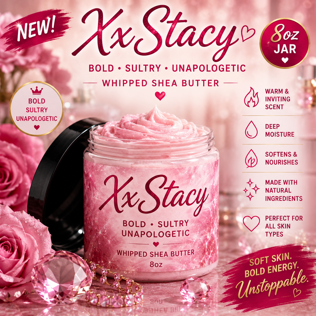 Luxury Whipped Shea Butter (8oz) – Deep Moisture Body Cream | Multiple Signature Scents